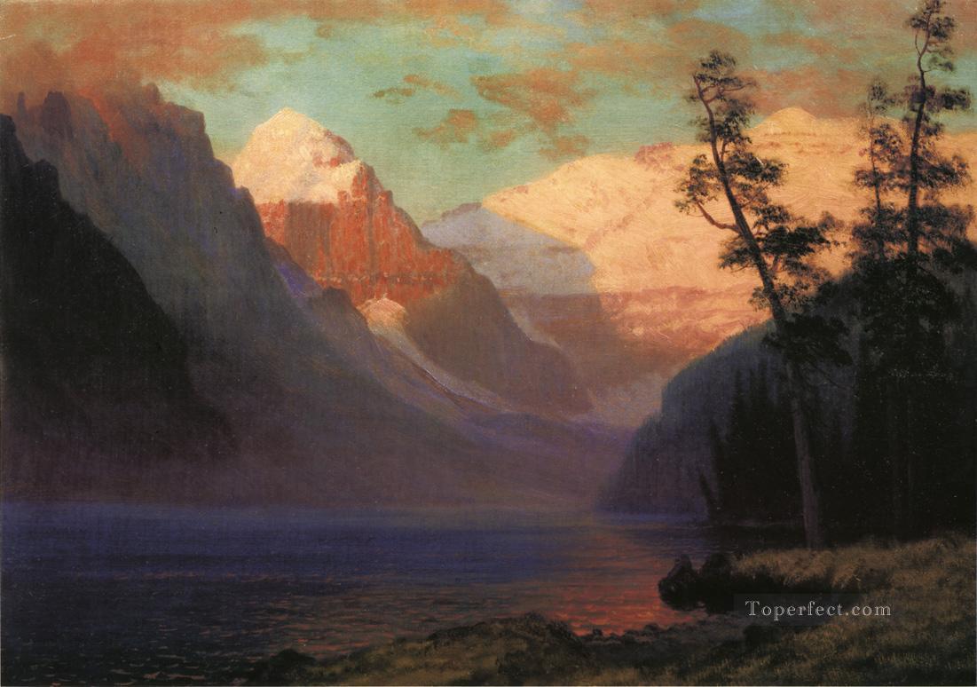 Resplandor de la tarde Lake Louise Albert Bierstadt Paisaje Pintura al óleo